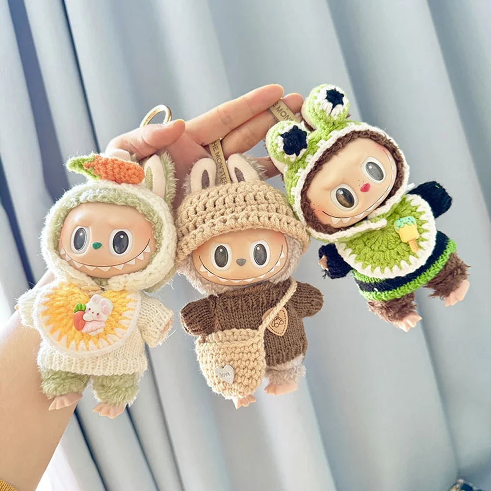 17cm Mini Plush Doll'S Clothes Outfit Accessories For Korea Kpop Exo Labubu Idol V1 V2 sweater headband set Clothing Gift