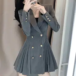 2023 Early Autumn New Grey Suit Dress Fashion  women clothing  jacket women  jacket  blazer feminino