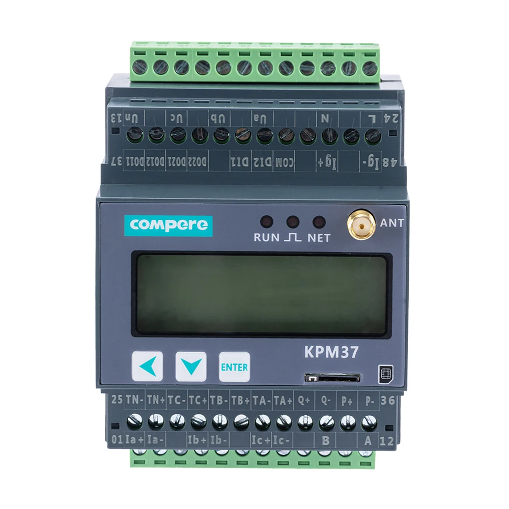 عداد DIN Rail الذكي مع توصيل 4G ومستشعر تيار لتحليل الطاقة 100A