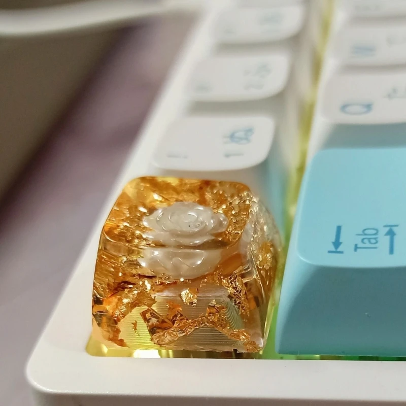 Mechanical Keyboards Keycaps OEM Camellias Resins Keycaps Customized Flower Pattern Key