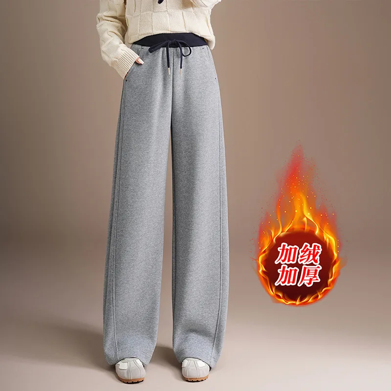 سروال Scimitar مبطن بالصوف برباط خصر مرن للنساء سروال كاجوال للتخسيس