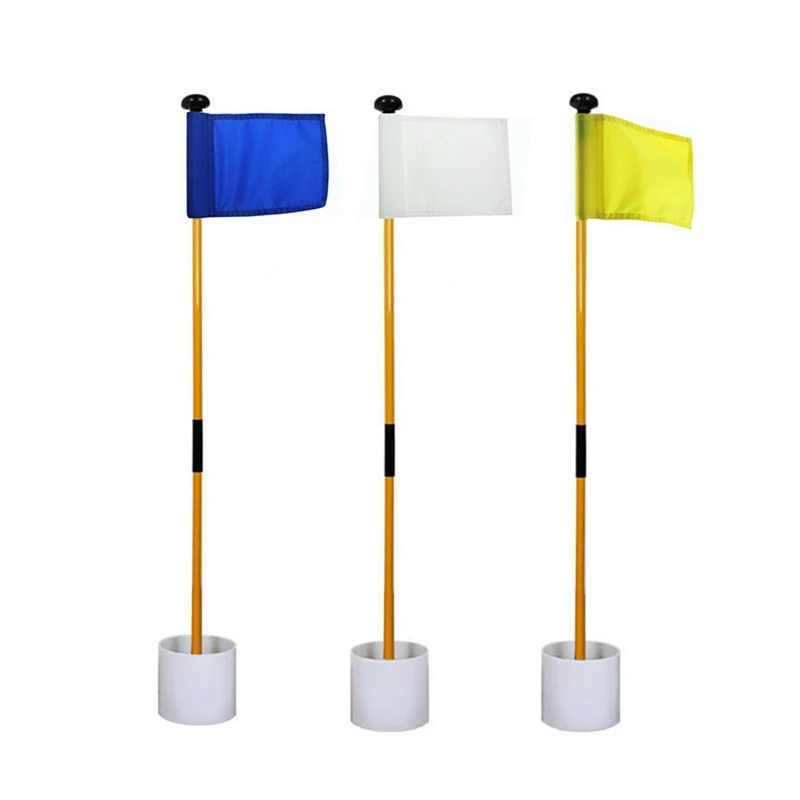 B48B-Golf Green Flag, Two-Section Detachable Flagpole, Easy To Carry Green Target Flag Hole Cup