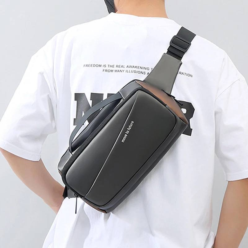 Men Oxford Chest Bags Casual Fashion Crossbody Shoulder Bag Men Diagonal Small Backpack Multiple Pockets Phone Waist Pack