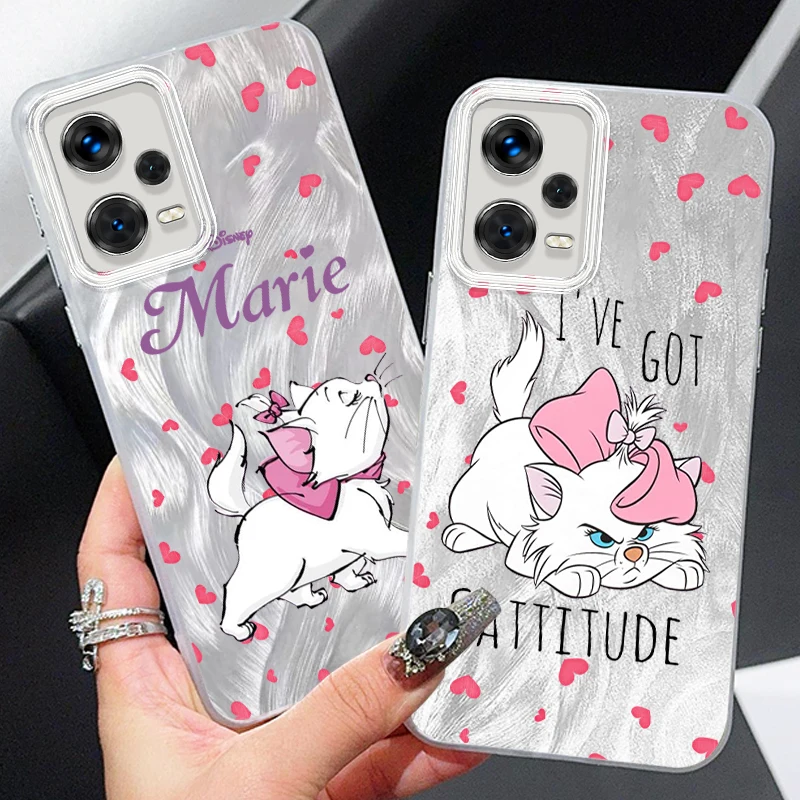 Cartoon The Aristocats Marie Cat For Xiaomi Redmi Note 13 12 11 11S 10 10S 9 9S 8 Pro Plus Max 5G Feather Yarn Cover Phone Case