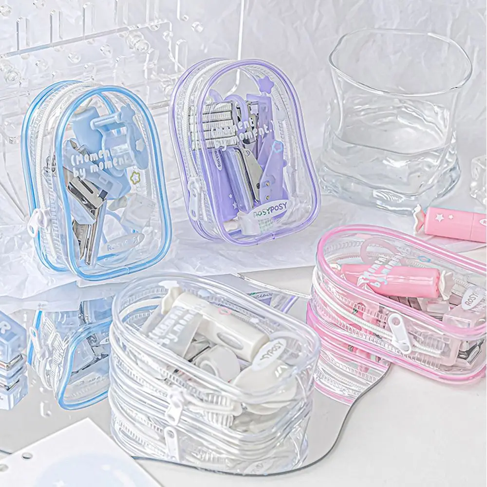 Korean Portable Mini Punch Stapler Kit DIY Crafts INS Scrapbook Tools Set Handcraft Punch Machine Kit Albums