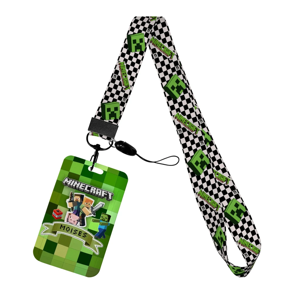 การ์ตูนเกมชื่อผู้ถือป้าย Lanyard ผู้ถือบัตรผู้ถือข้อมูลประจําตัวนักเรียนสําหรับ Pass Card บัตรเครดิตสายรัด Key Ring ของขวัญ