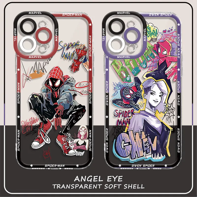 Marvel Spider-Man Gwen Phone Case for Redmi Note 10 10 Pro 10T 11S 9T 11T 12 9 11 Pro 8 Pro TPU Transparent Soft Cover