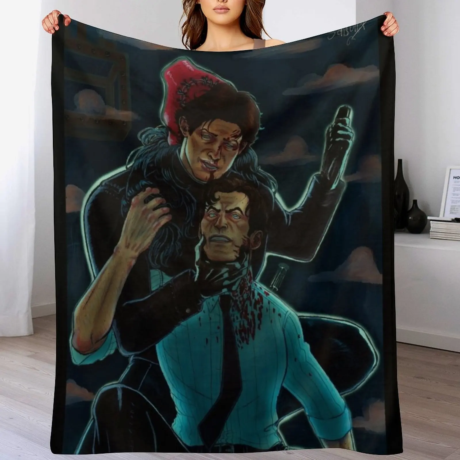 

Saw V Mark Hoffman and Peter Strahm Throw Blanket Bed Fashionable Decorative Sofas Personalized Gift Sofa Quilt Blankets