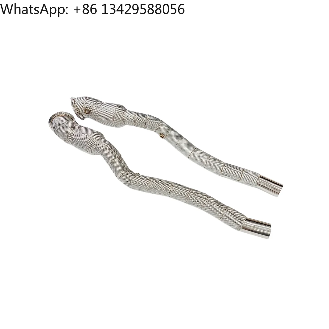 DEX 304 Stainless Steel High Flow Exhaust Downpipe with Heat Shield for 2012-2017 Ferrari F12 6.3 V12