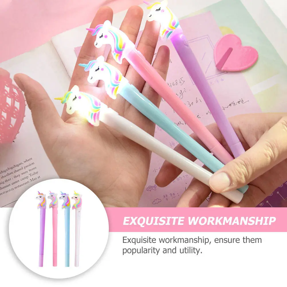 

8Pcs Luminous Gel Ink Pens with Cartoon Design Compact Portable Writing Pens for Students Designed Pen Writing Pen