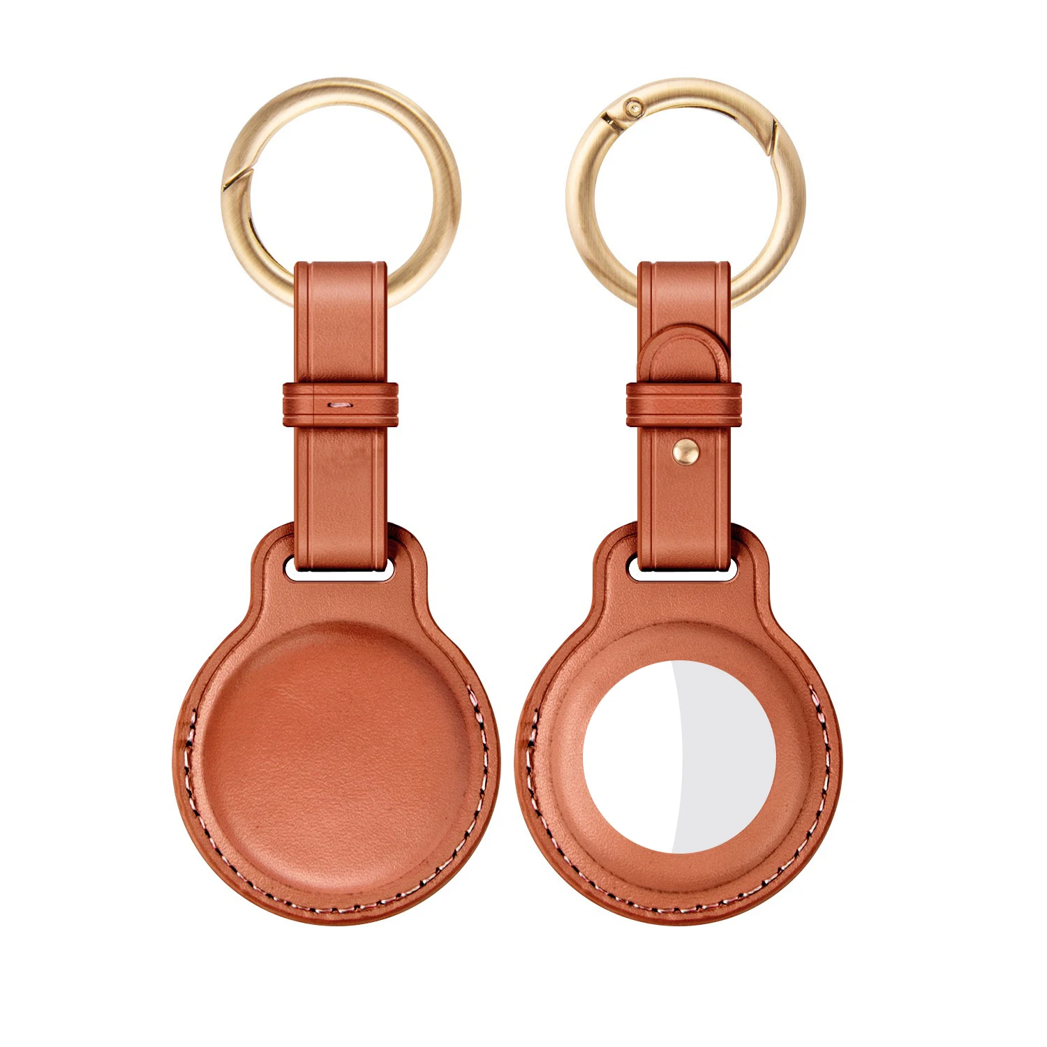 Kuh Leder Schutzhülle Für Apple AirTags Schlüsselbund Locator Abdeckung Tasche Mode Haustier Anhänger Air Tag Zubehör – Detail 5