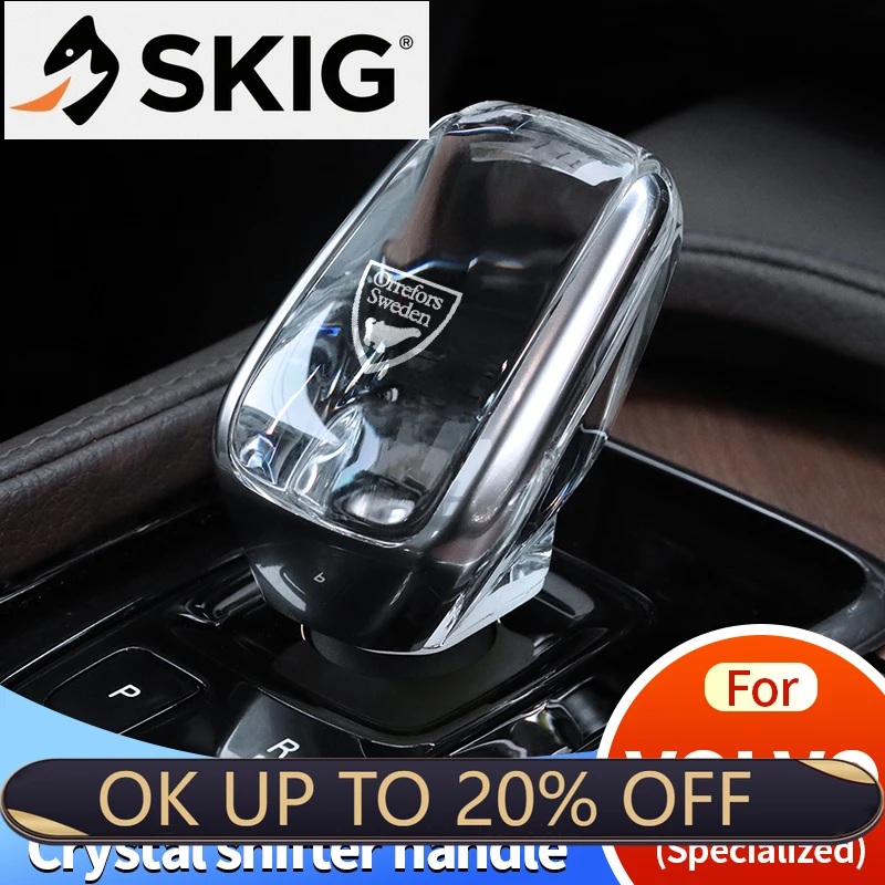 

For Volvo XC60 S60 V60 XC90 S90 V90 2021 2022 Car Gear Lever Shift Knob Handle Upgrade Crystal Gearbox Decor Cover Accessories