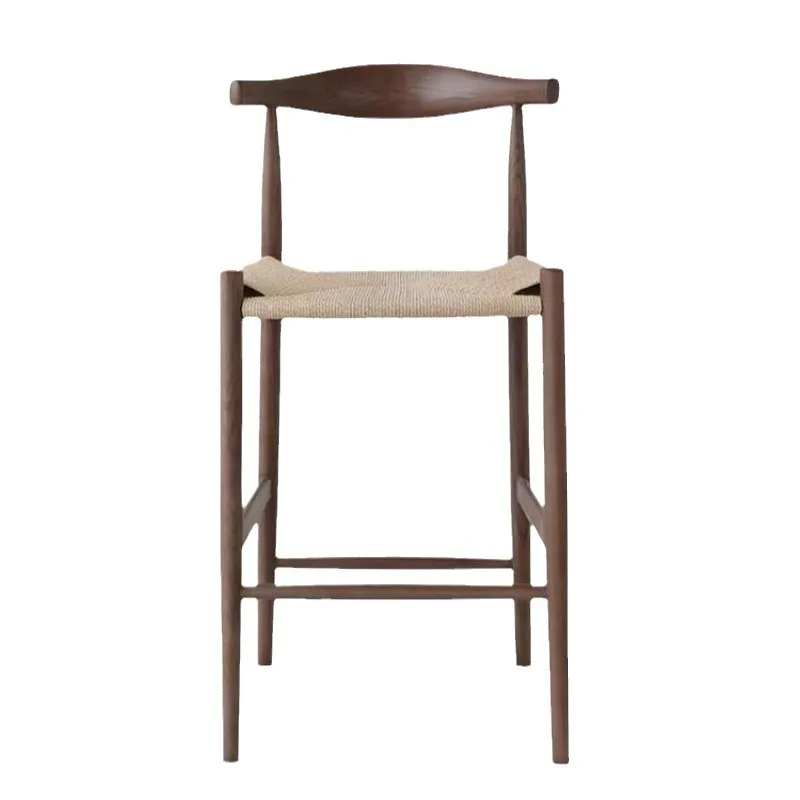 Silla de bar trenzada de madera personalizable minimalista nórdico