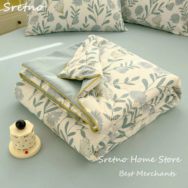SRETNO New Summer Cool Thin Wadding Blanket, Filled with Soybean Fiber Skin Friendly Children's Air Conditioner Quilt Comforter