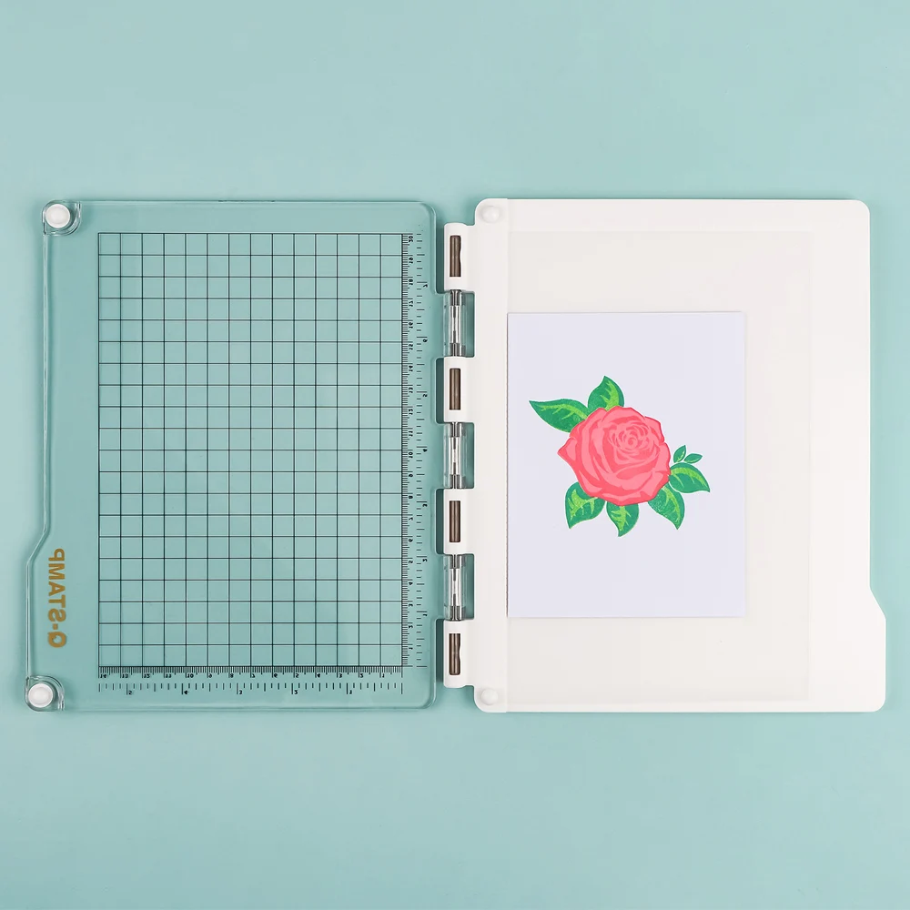 

20.3x23.6x1.8cm Stamp Platform with Grip Mat Stamp Positioning Tool for DIY Clear Stamps Inking Stamping Cardstock Card Craft