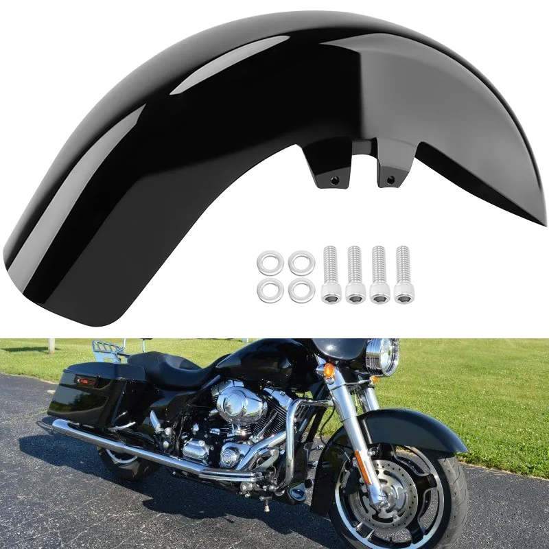 Для Harley-Davidson Touring Road King Electra Glide 1989-2013 обертка колеса мотоцикла переднее крыло черный брызговик