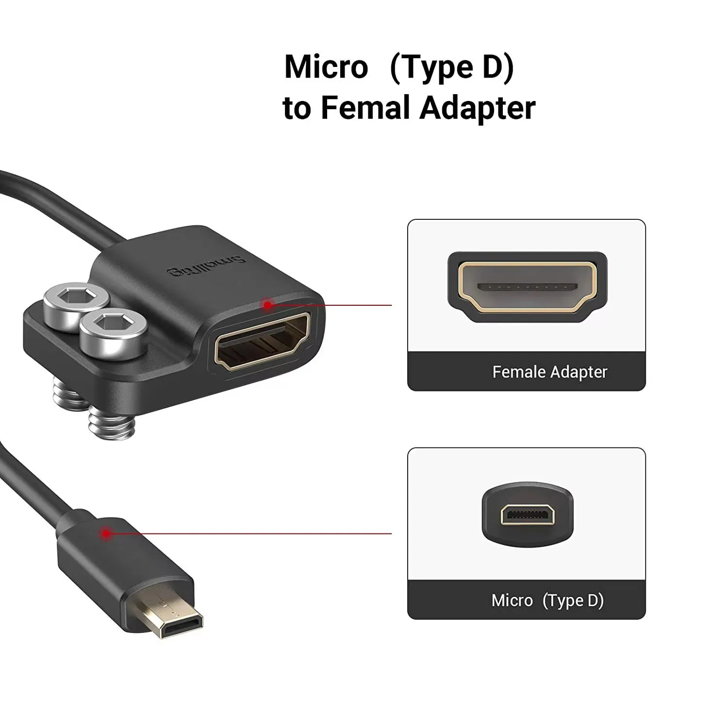 SmallRig Ultra Slim 4K Adapter Cable A to A/C to A /D TO A for BMPCC 4K & 6K/for Sony A7SIII/for Panasonic 3019/3020/3021