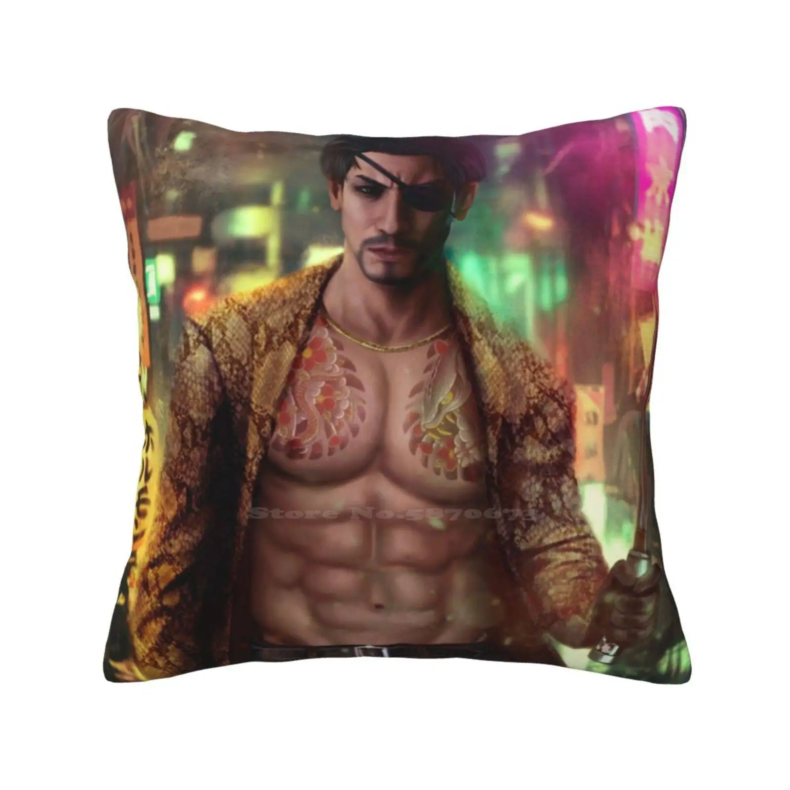 Majima Goro Soft Comfortable Pillowcase Majima Goro Yakuza Kamurocho