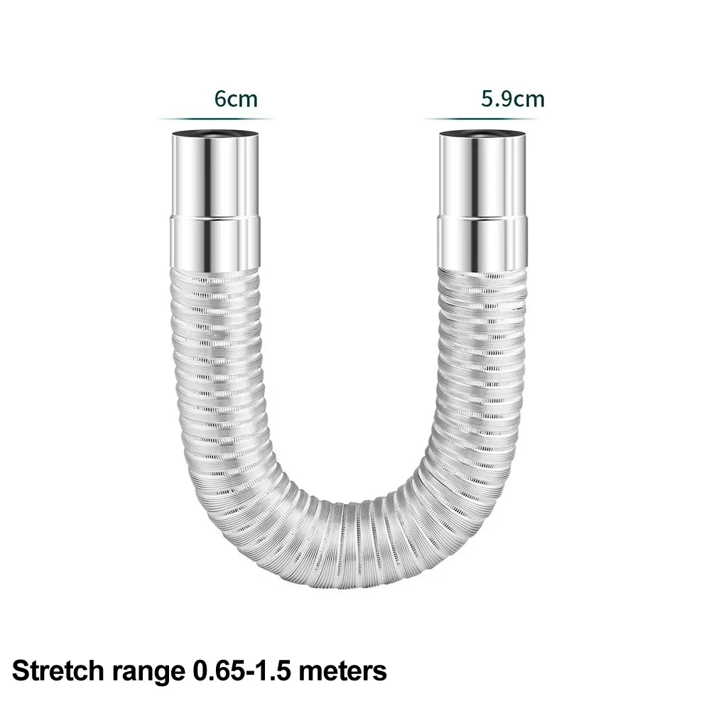 Elbow Pipe Chimney Liner Bend Multi Flue Stove Pipe Stretching Flexible Hose Stainless Steel Heater Exhaust Tube Connector
