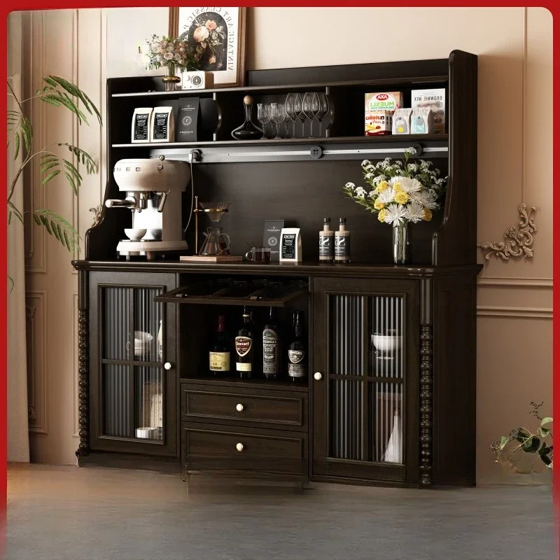 

Французский ретро обеденный боковой шкаф из цельного дерева для гостиной, американский средний и антикварный шкафчик для хранения вещей