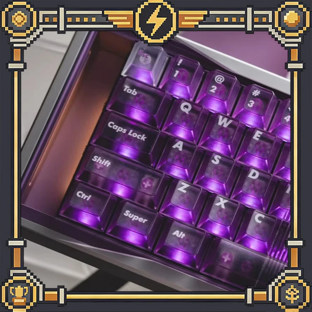 LeleLab SupSup PC Keycaps Purple Fog Permeable Keycap Original Factory Personalized Keyboard Keycaps Customized PC Gifts