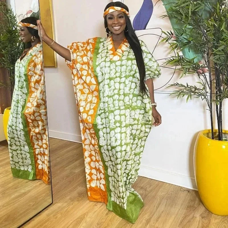 

Африканская одежда Dashiki 2025 года, африканские платья с принтом для женщин, традиционное платье макси с v-образным вырезом и принтом больших размеров, халат Africain