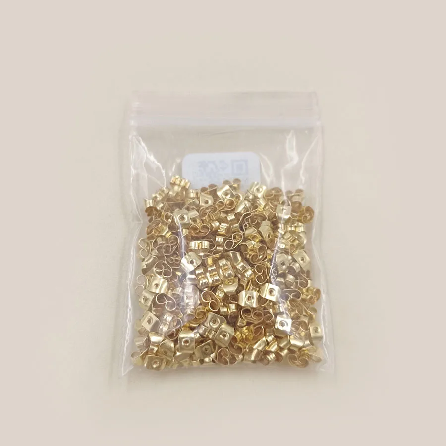 300pcs/bag 5mm Golden Silvery Earring Caps Jewelry Making Accessories DIY Metal Ear Stud Backs Scrolls Stopper Wholesale