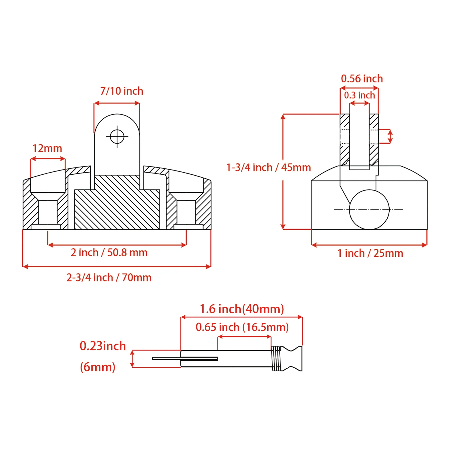 2 Pcs Boat Bimini Top Fitting Deck Swivel Hinge Hardware Mount 316 Stainless Steel with Screws