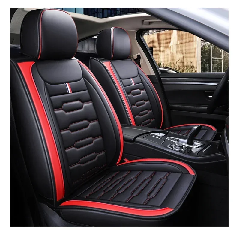 4 Pc Interior Accessories Customized Four Seasons PVC Sports Eco-friendly Car Chair Protector Universal Leather Car Seat Covers