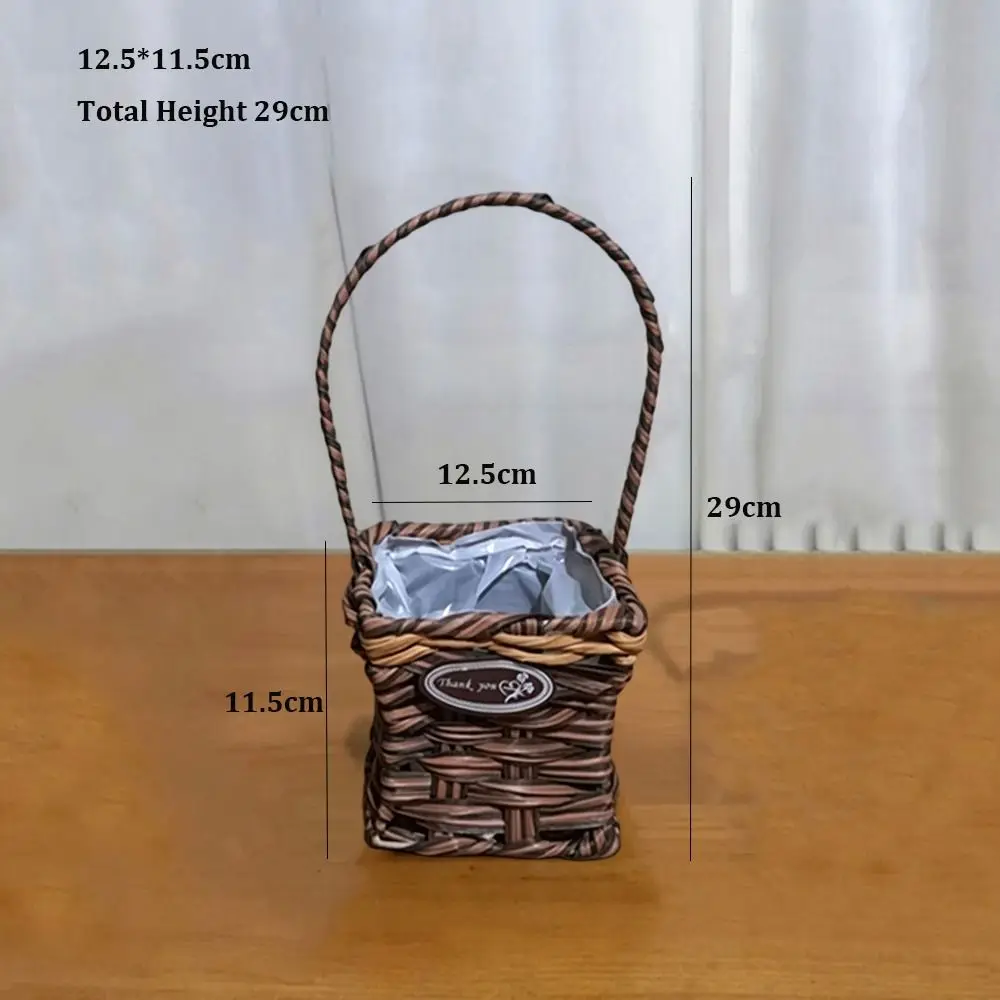 with Handles Imitation Rattan Storage Baskets Handwoven 10 Styles Home Decoration Braid Basket Handmade