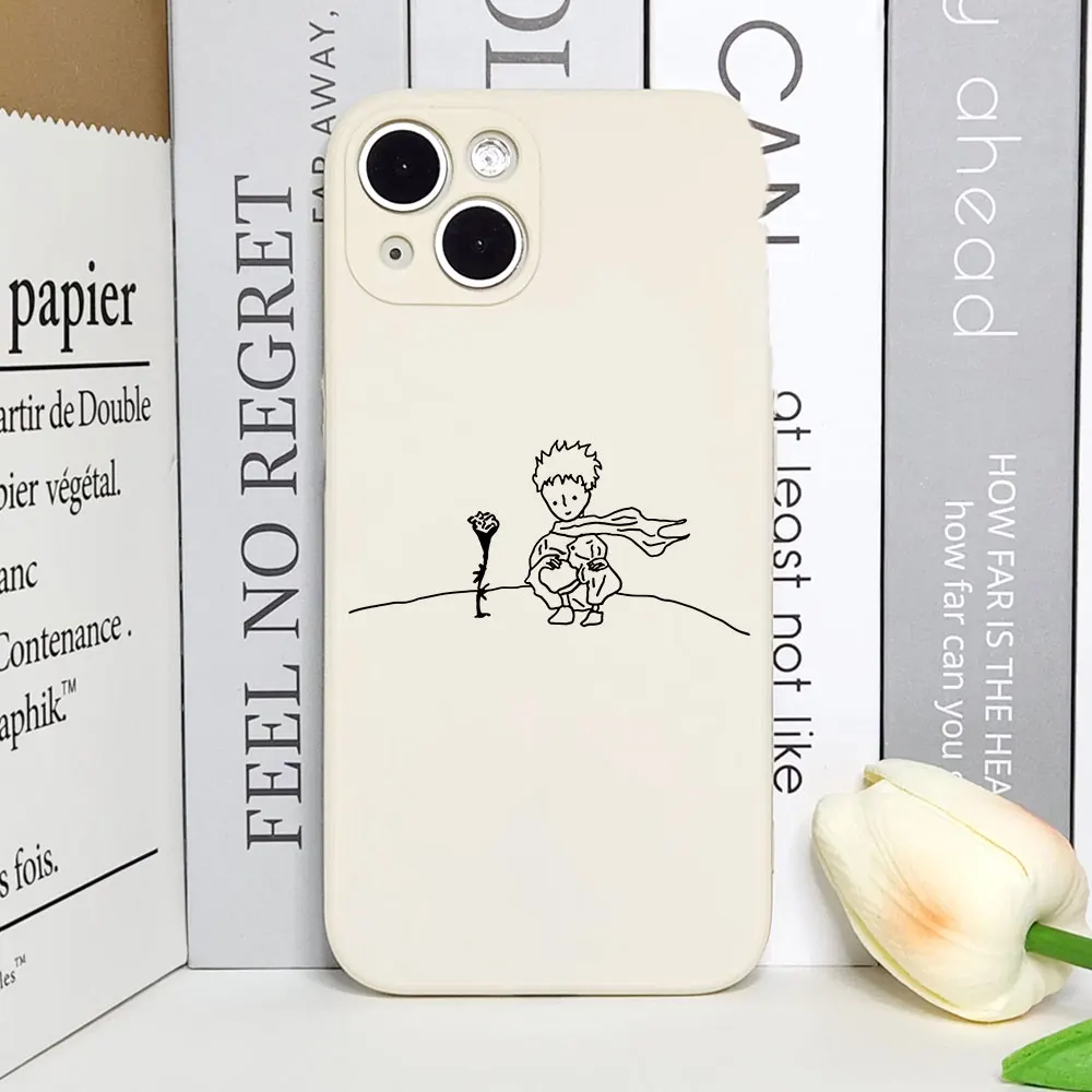 Cartoon Little Prince Anime Space Phone Case for Apple IPhone 15 14 13 12 11 Pro MAX Mini SE20 XS XR X 7 8 Plus Soft Black Cover