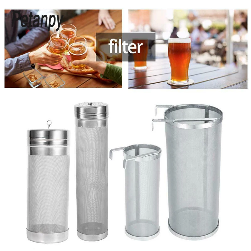 300 Micron Stainless Steel Homemade Brew Beer Hop Mesh Filter  Spider   Strainer  with Hook  Brewing