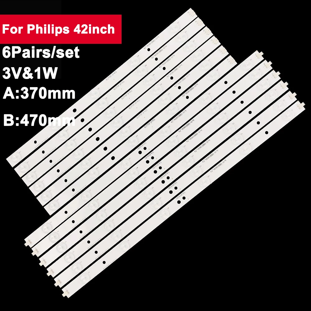 

3V Led Backlight Strips For Philips 42inch LBM420P0501-CB 42PFL3508G/78 6Pairs/set TV Repair Spare Parts