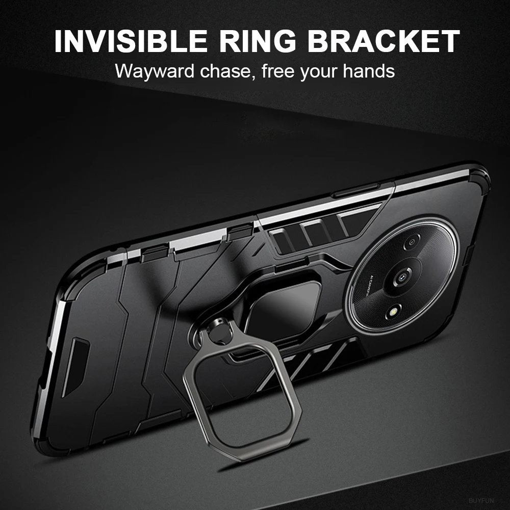 For Xiaomi Redmi A3 4G Case Anti-Knock Kickstand Magnetic Ring Armor Back Cover RedmiA3 Redmy A3 A 3 3A 4G 2024 Shockproof Coque