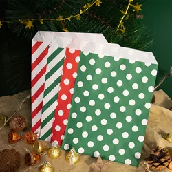 24Pcs Christmas Candy Cookie Gift Bags Plastic Self-Adhesive Biscuits Snack Packaging Bags Xmas Party Decor Favors Bag