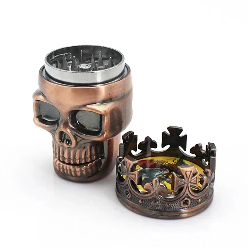 3 Layers Skull Mode Pipes Grinder Pipe Smoking Creative Tobacco Pipe Herb Smoking Pipe Gift Grinder Smoke Hookah Crusher