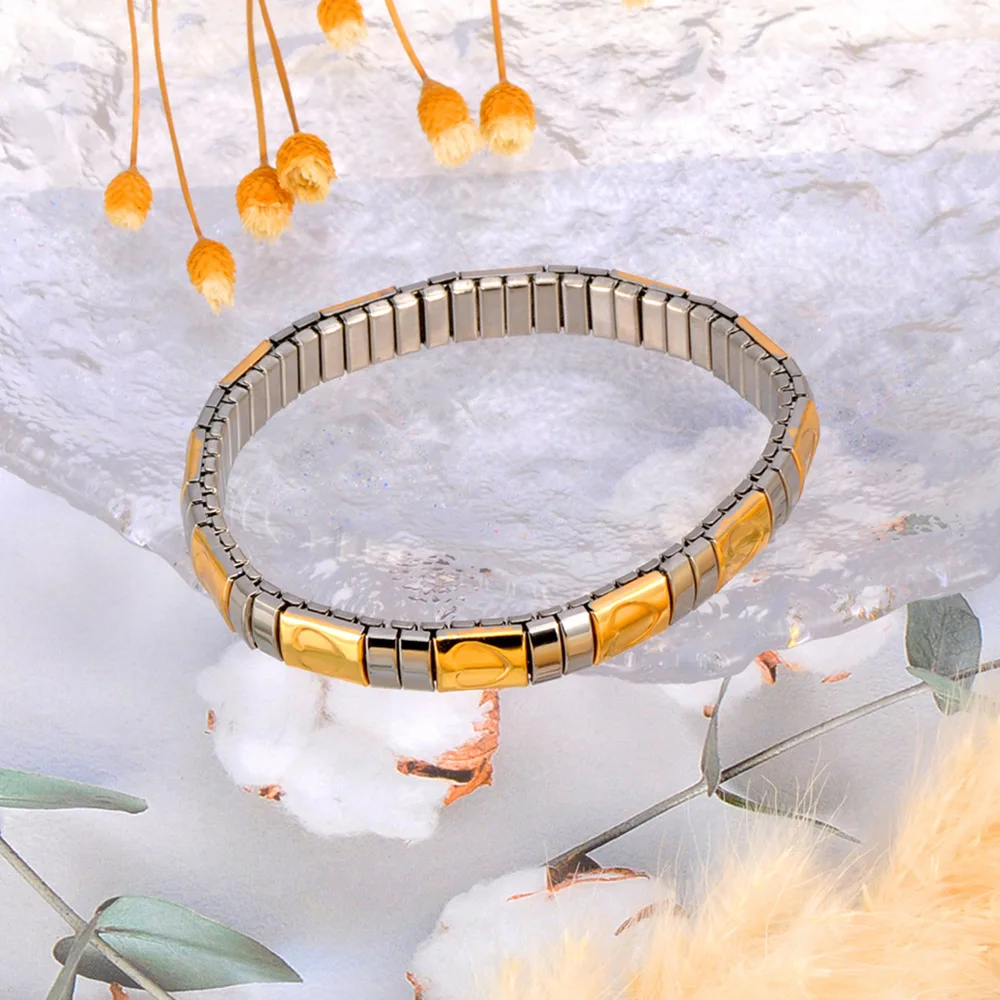 Lokaer 316L Edelstahl CZ Kristall Elastizität Kette Armbänder Für Frauen Echt Vergoldet Trendy Wasserdicht Schmuck B23138 – Detail 18