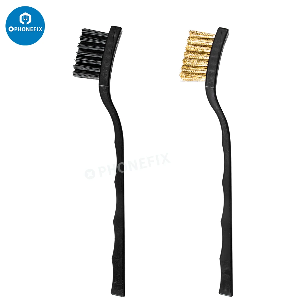 Anti-Static Brush Esd Safe Nylon Cleaning Brush Black Non Slip Handle PCB Rework Dust Brush for Mobile Phone Repair Soldering