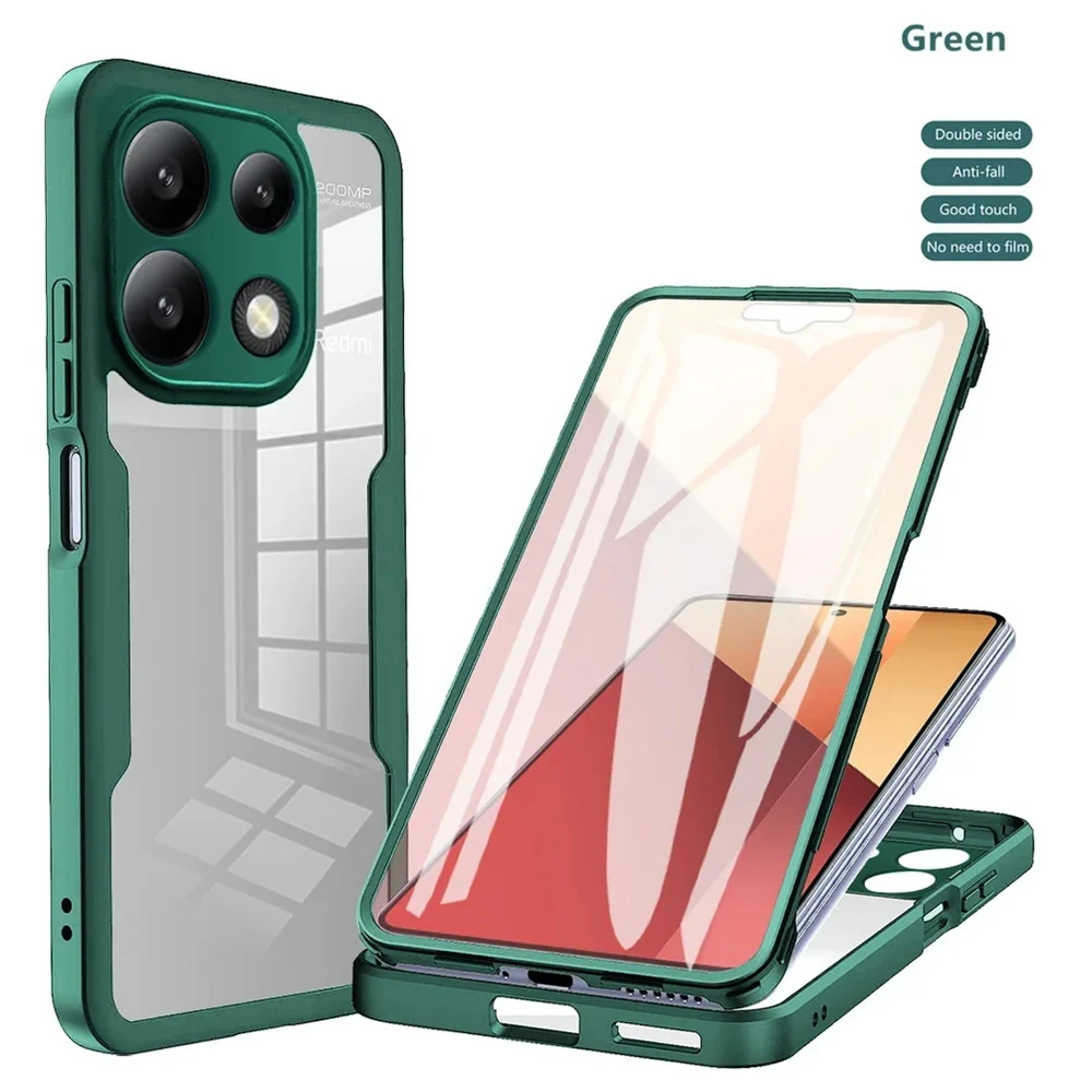 Fully Coverage case For Xiaomi Redmi Note 13 Pro 12 Pro Plus 12S 11 Pro + 11S 10 Pro Max 10S 9 Pro double protect cover