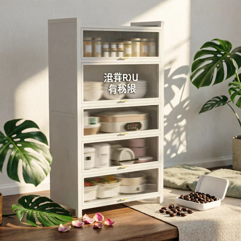 Multi-Tier Storage Cabinet Space-Saving Design Freestanding Pantry Cabinet Kitchen Kitchen Rack Substantial-Duty for Dining Room