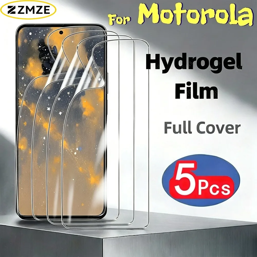Paquete de 5 películas de hidrogel transparentes HD para Motorola Moto G96 G86 G86 Power G77 G75 G85 G84 G73 G82 G72 G71S Series, no de vidrio