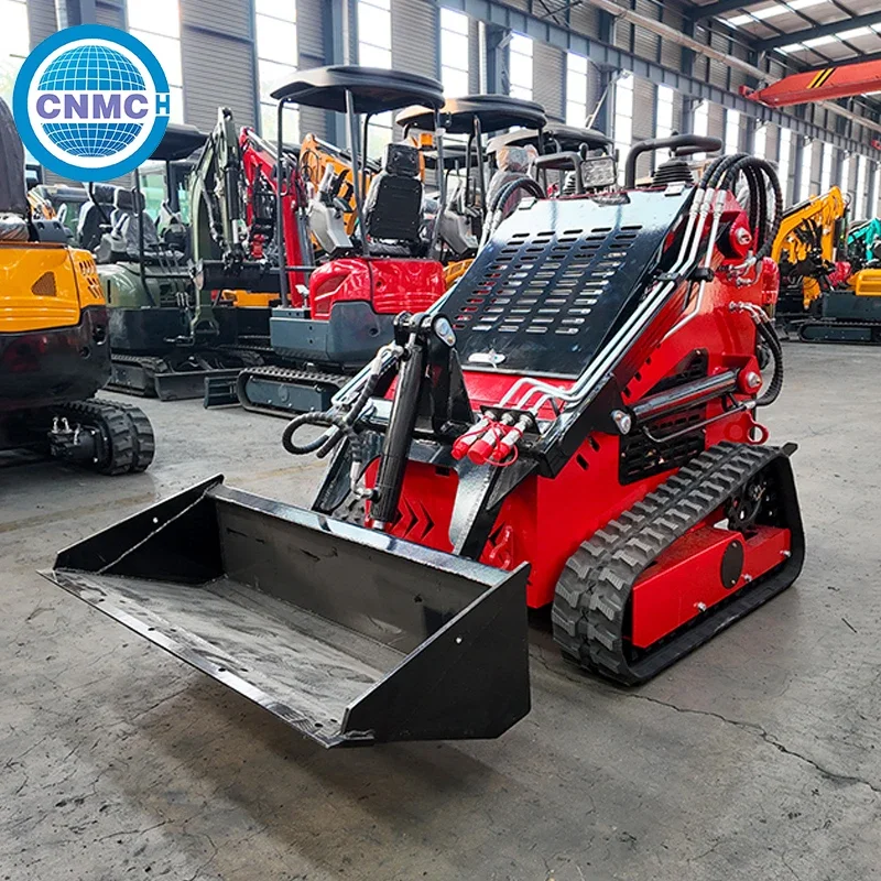 CNMC Mini Loader Crawler Compact Skid Steer Loader Stand-on Small Skid Steer Loader CE Certified Customized Construction Farm