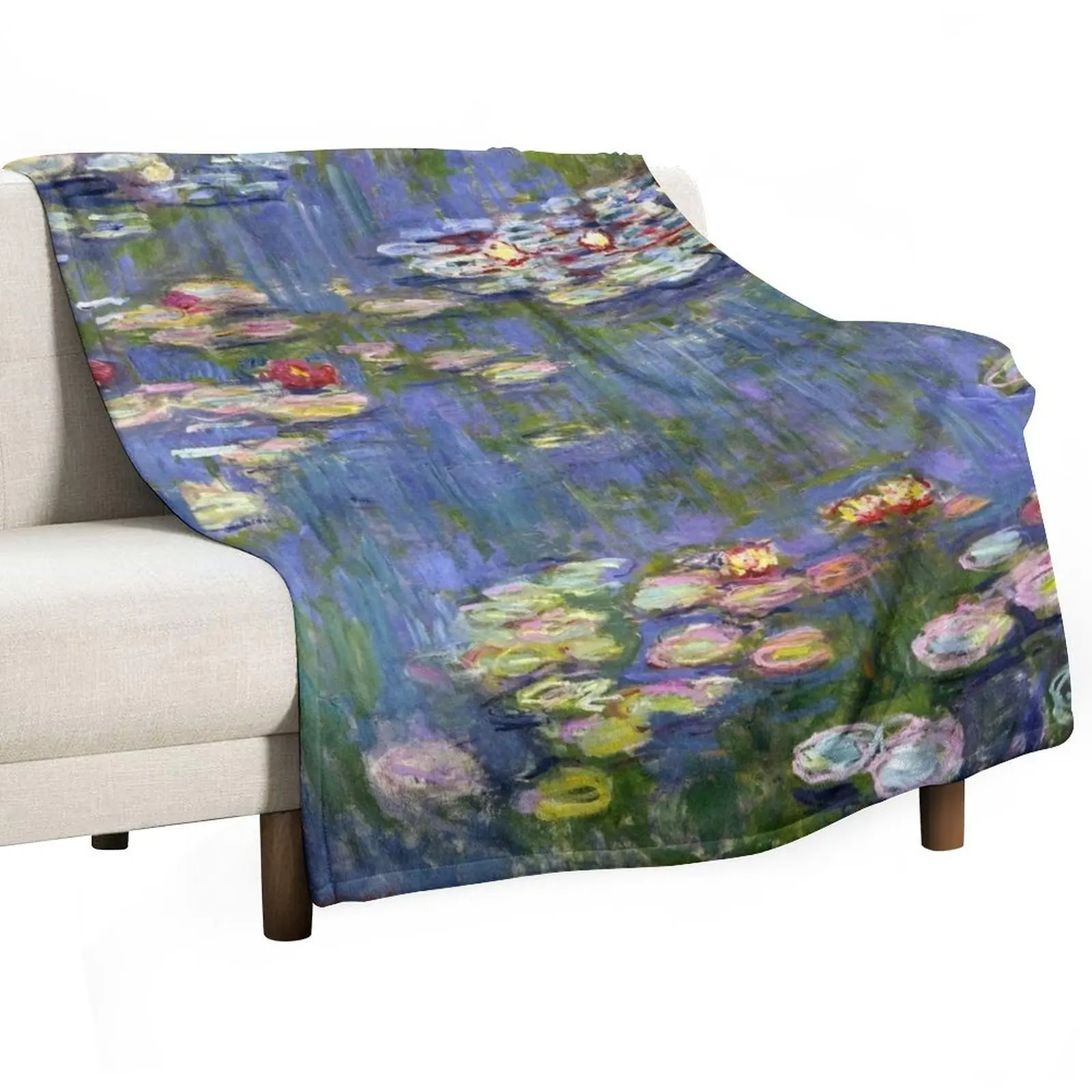 

monet - water lilies Throw Blanket Bed linens Thin Blankets