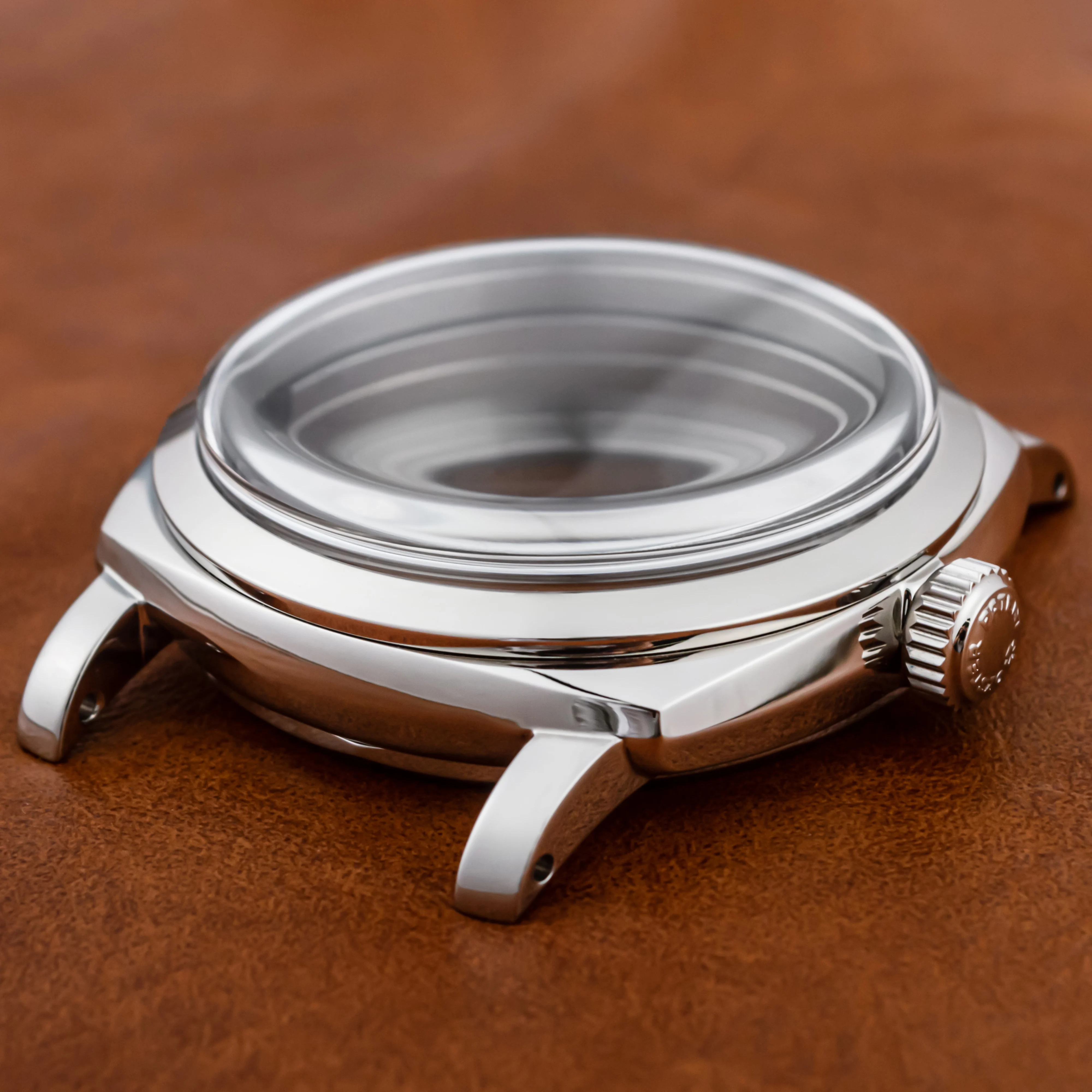 PAM 6154 6152 Watch Case Vintage Case Stainless Steel Bubble Mirror Water Resistant Case for ETA6497/6498 movement P1 P2 Case