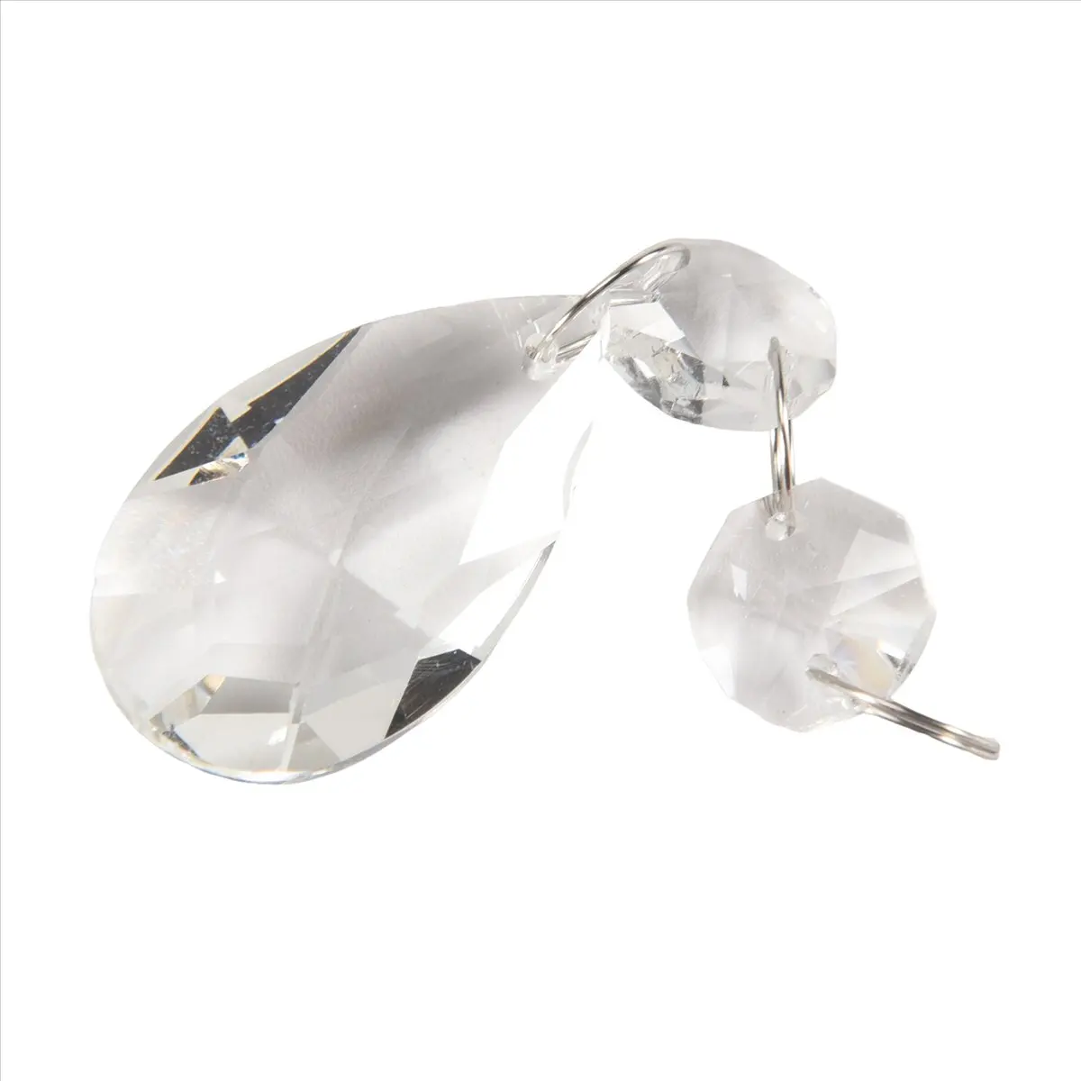 ABFS 24 Pcs Chandelier Crystal Prisms Pendants Set 38 mm Clear Teardrop Icicle Chandelier Crystals Parts Replacement Crystals