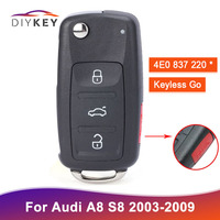 DIYKEY 4E0 837 220 B D E L M N J Keyless Remote Key 315MHz 433MHz 46 Chip For Audi A8 S8 2003 2004 2005 2006 2007 2008 2009
