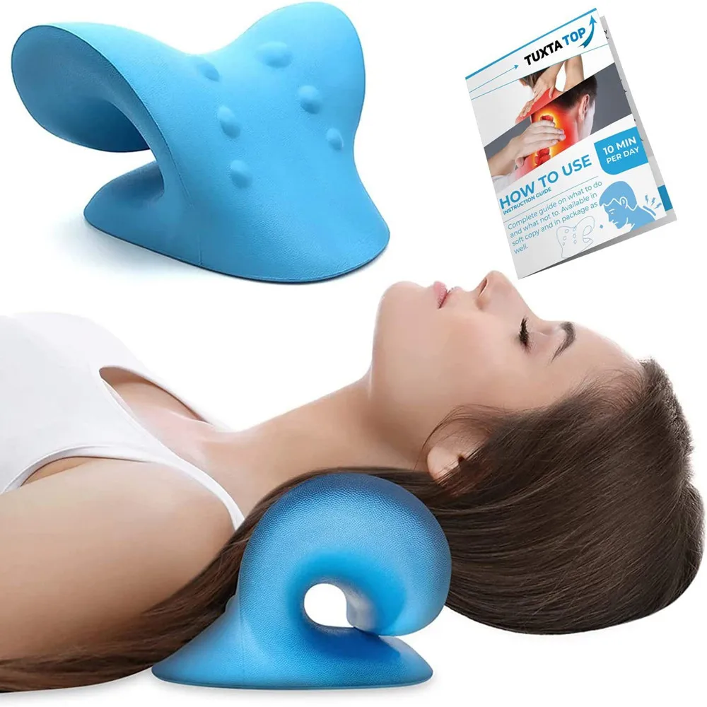 New Neck Massage Pillow Neck Shoulder Cervical Chiropractic Traction Device Relaxer for Pain Relief Body Neck Massager Stretcher