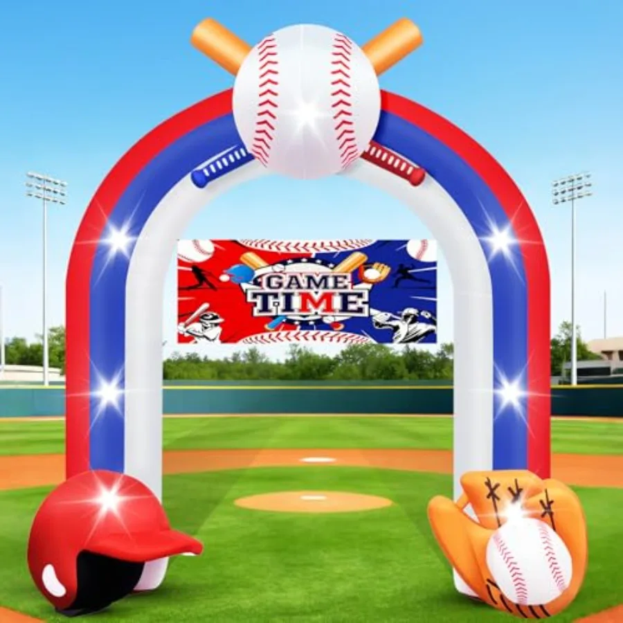 

9Ft Giant Inflatable Arch Baseball Party Decorations with Banner, Inflatable Archway Baseball Themed Party Supplies with Build-