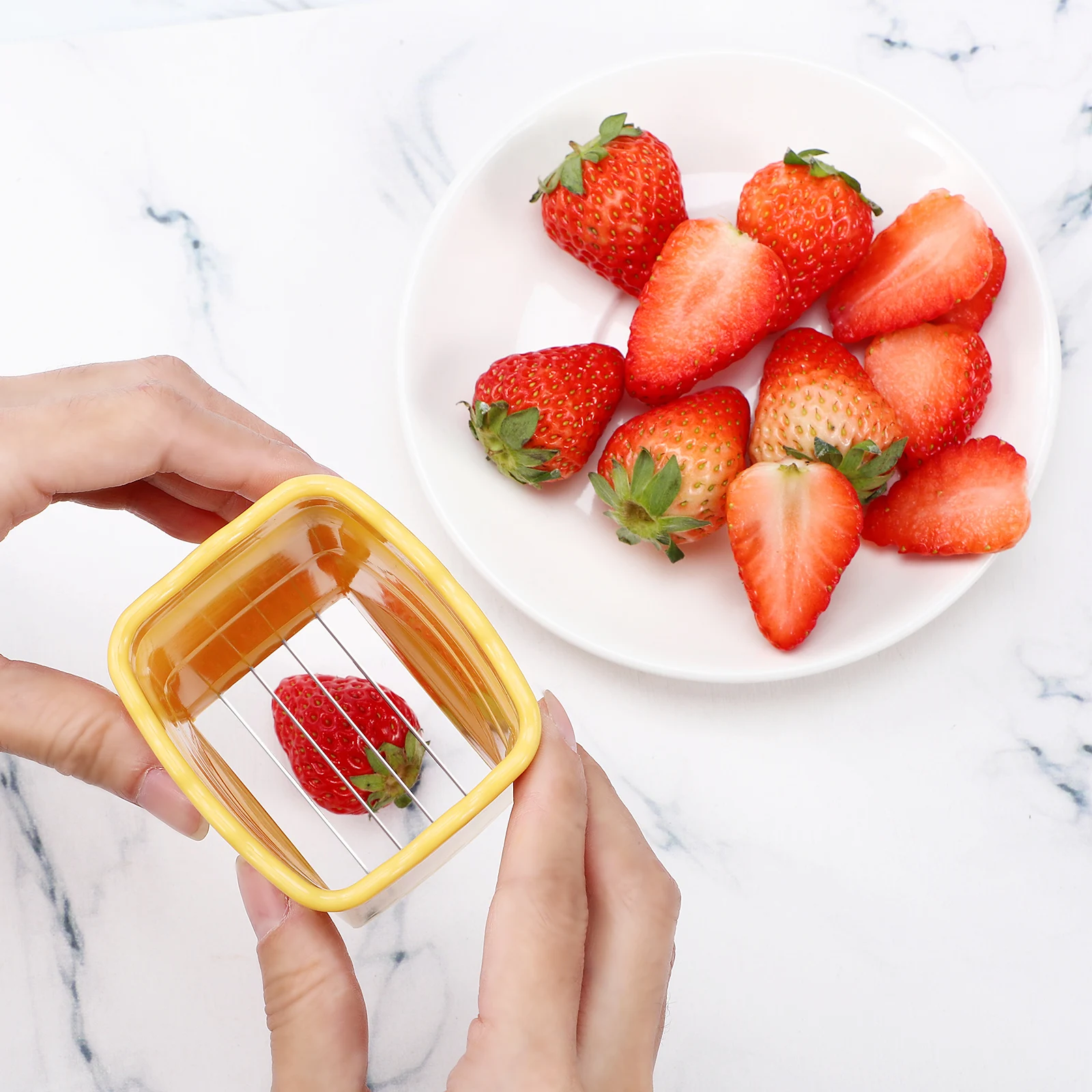 

3Set Multifunctional Fruit Slicer Stainless Steel Plastic Handheld Slicer for Vegetable Kitchen Gadget