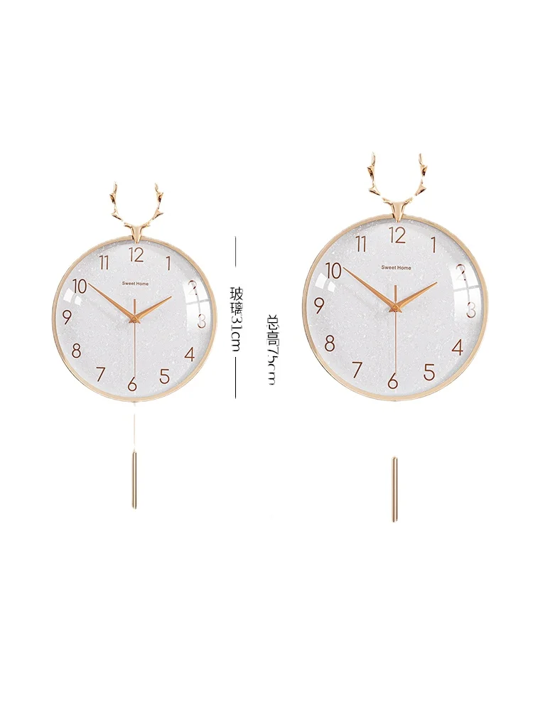 

ZZYY Light Luxury High-End Wall Clock Living Room Modern Minimalist and Magnificent Home Fashion Clock